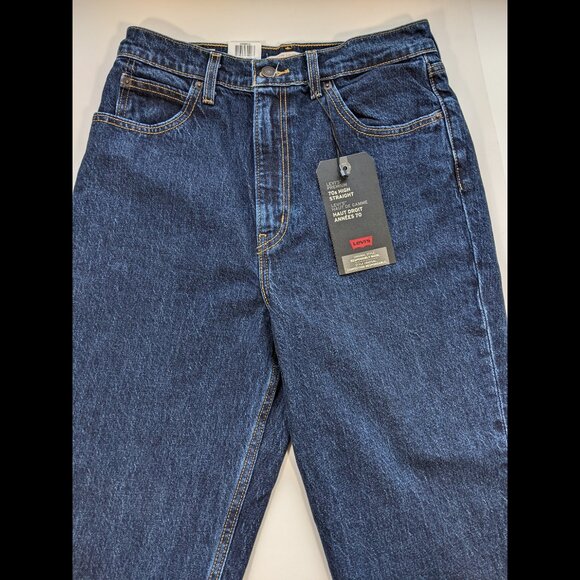 LEVIS Womens Jeans 70s High Rise Slim Straight Leg Dark Blue 29x29 NEW WITH TAGS - Picture 2 of 14